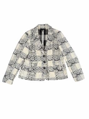 Worth New York Blazer Lace Plaid Black White 12